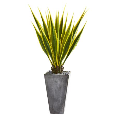 Beautiful 5' Agave Artificial Plant in Gray Planter