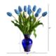 22" Dutch Tulip Artificial Arrangement in Blue Colored Vase