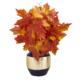 18" Autumn Maple Leaf Plant in Blue and Gold Planter