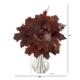 18" Autumn Maple Leaf Artificial Plant in Glass Planter - Burgundy