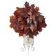 20" Autumn Maple Leaf Artificial Plant in Metal Planter - Burgundy