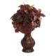 24" Autumn Maple Leaf Artificial Plant in Decorative Planter - Burgundy