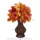 24" Autumn Maple Leaf Artificial Plant in Decorative Planter - Orange