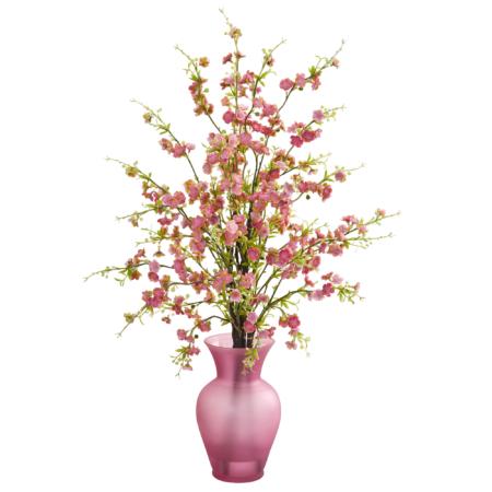 30" Cherry Blossom Artificial Arrangement in Rose Vase