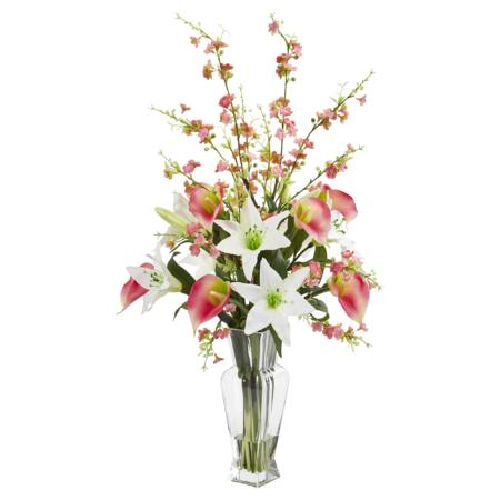 Calla Lily and Cherry Blossom Artificial Arrangement