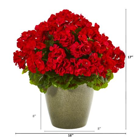 Geranium Artificial Plant - UV Resistant - (Indoor-Outdoor)