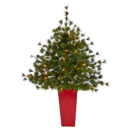 Luxurious 44" Colorado Mountain Xmas Tree w-50 Lights in Planter